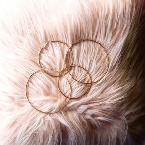 Gold Hoop Earring Set